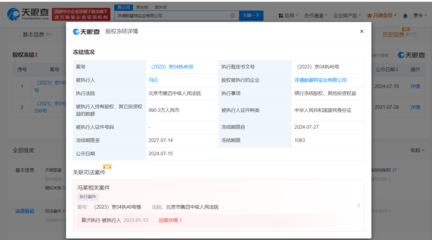 馮侖所持990萬股權(quán)再被凍結(jié)